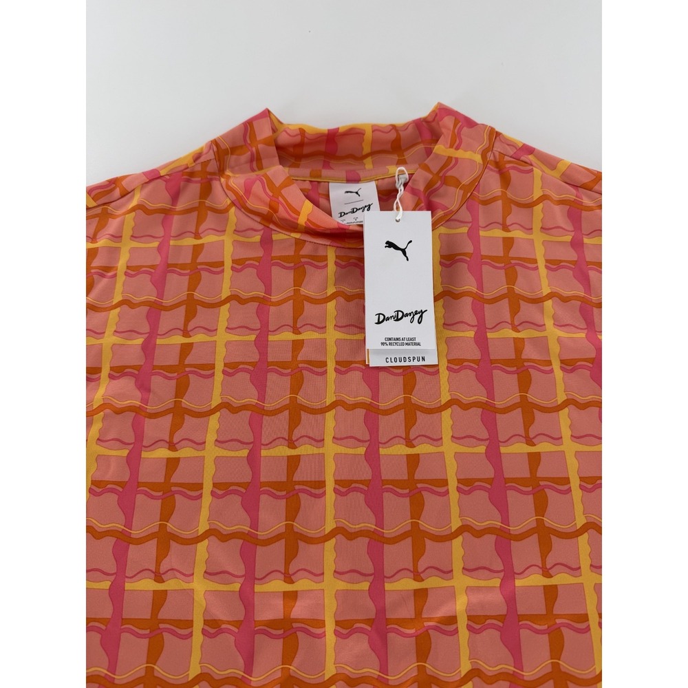 Puma x Dani Dazey CS Women's Size M Pink Fruit Mock Neck Top NWT Golf Shirt - Picture 2 of 7